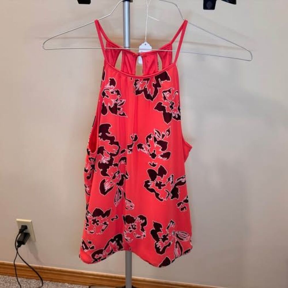 Express Red Floral Halter Top Size S